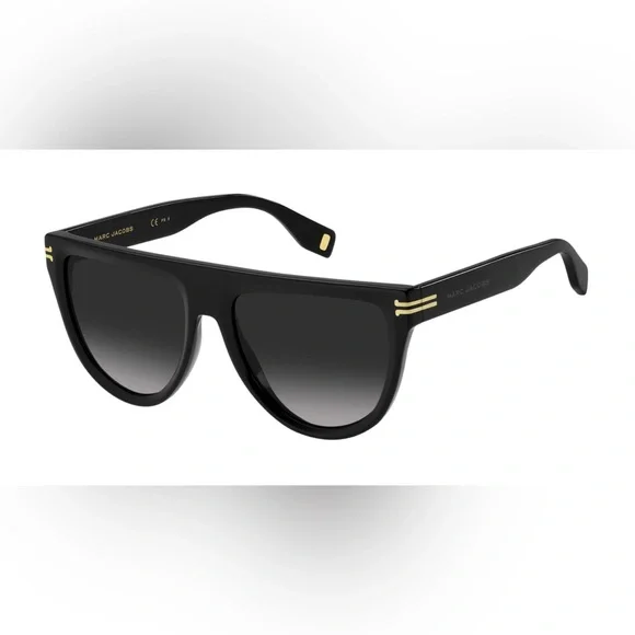 Marc Jacobs Black Sunglasses with Yellow Case and cloth NEW display picture 3
